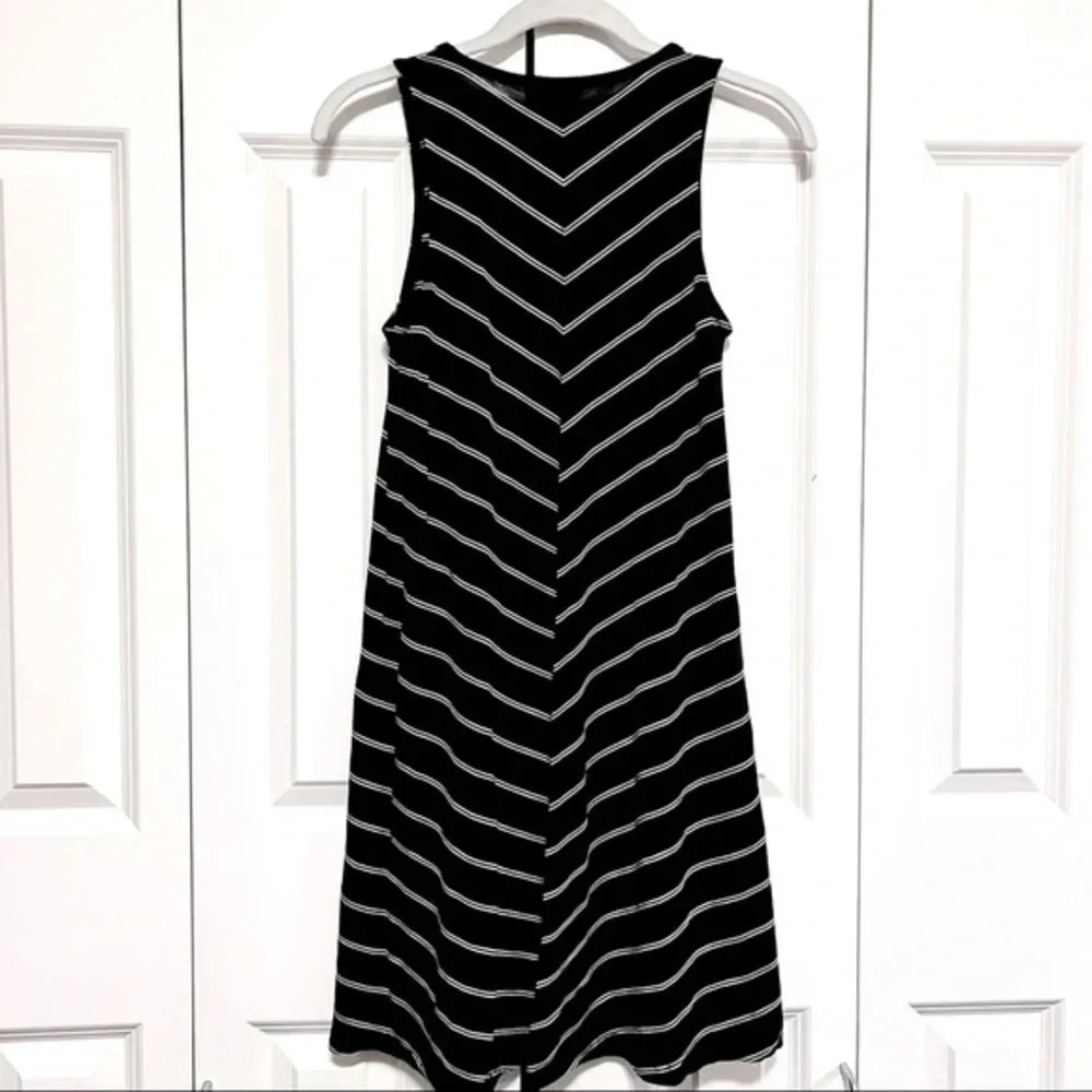 MADEWELL Sleeveless A-line Black & White Striped Tank Dress Size Small‎ - Picture 5 of 8